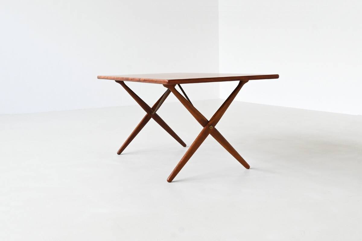 Hans Wegner's AT 303 cross-legged dining table, Andreas Tuck, Denmark, 1950