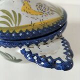 Earthenware bowl with lid from Charolles, village decoration.