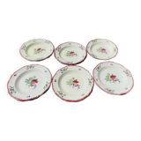 11 assiettes plates en faïence de Gien modèle Lorraine