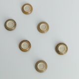 Small collection bowls in brown stoneware by Gunnar Borg, Set of 6, Mid-Century Modern.