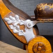 Chaise Barbier Art Déco Chêne et Cuir