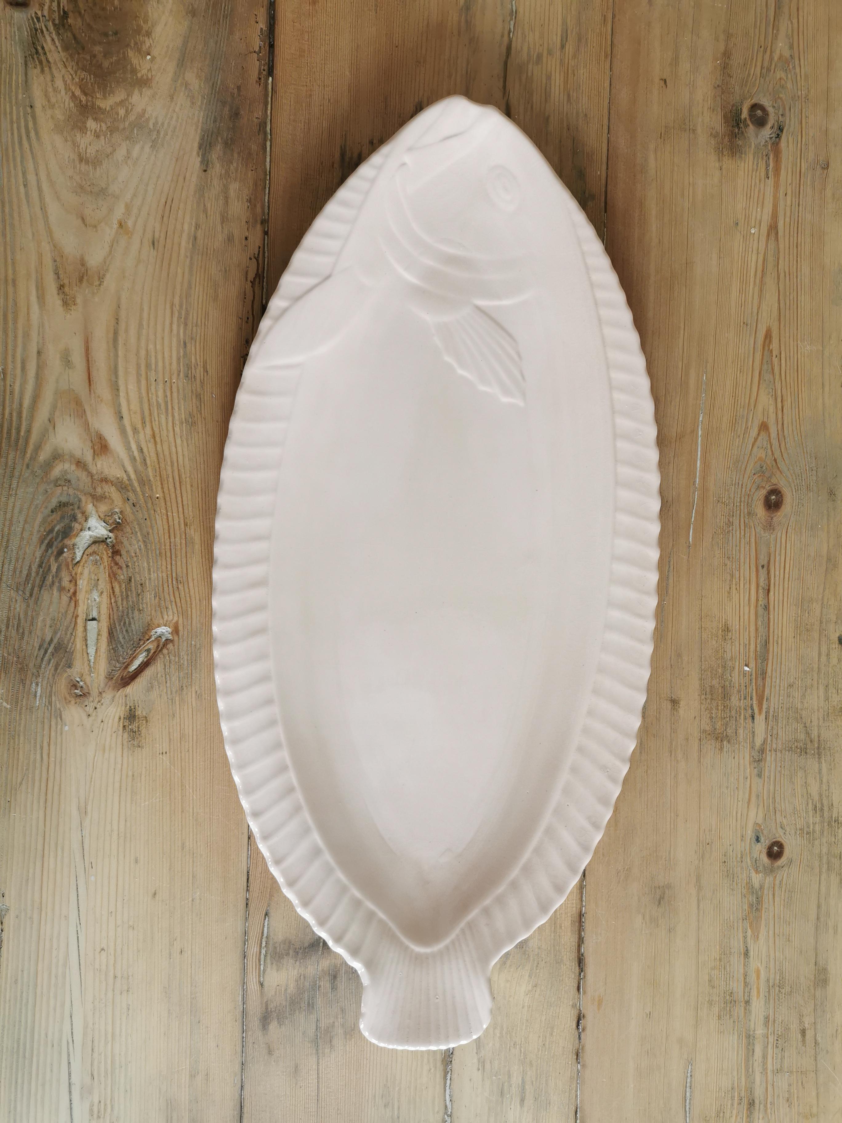 Fish dish Digoin sarreguemines vintage pink