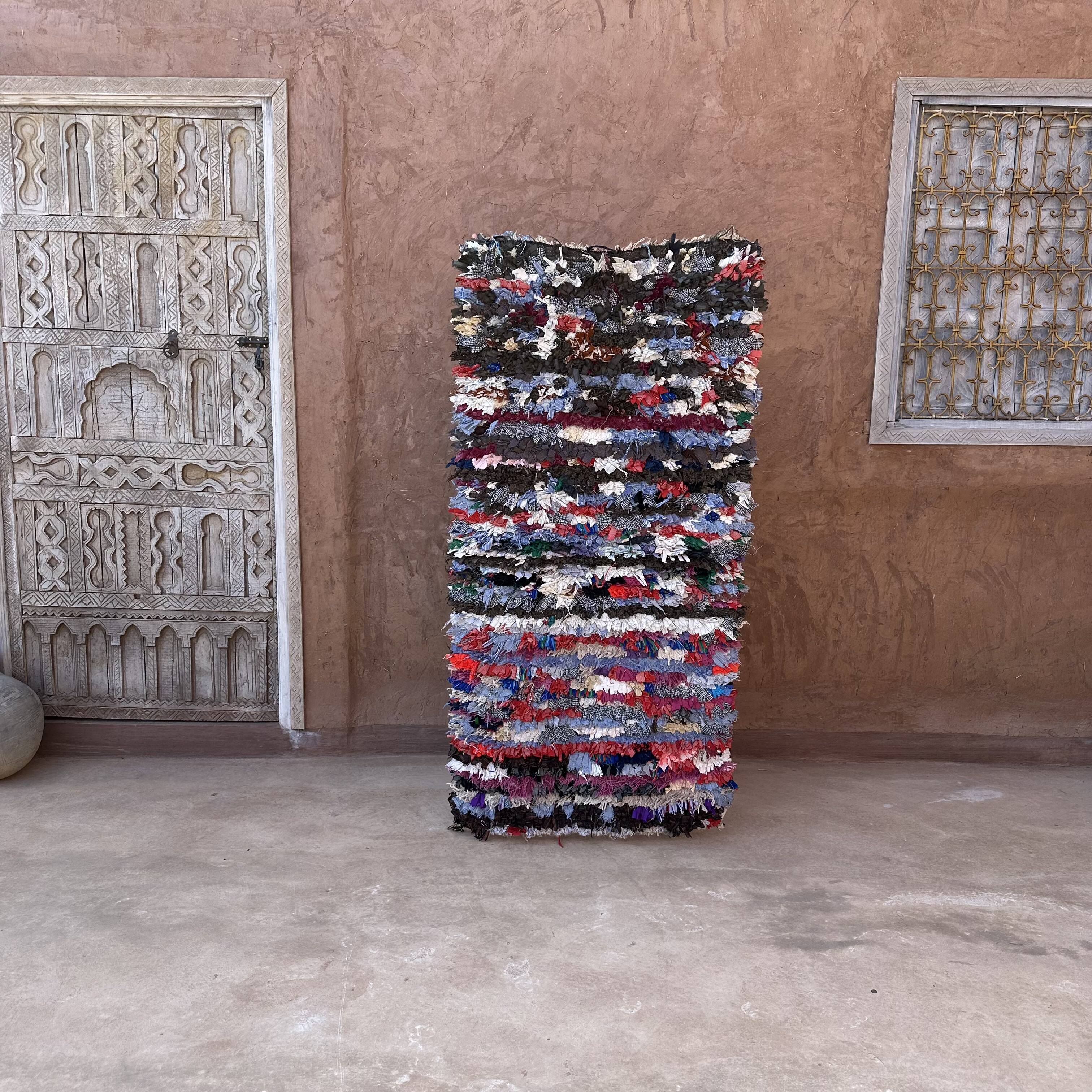 Moroccan carpet boucherouite colored - 75 x 152 cm