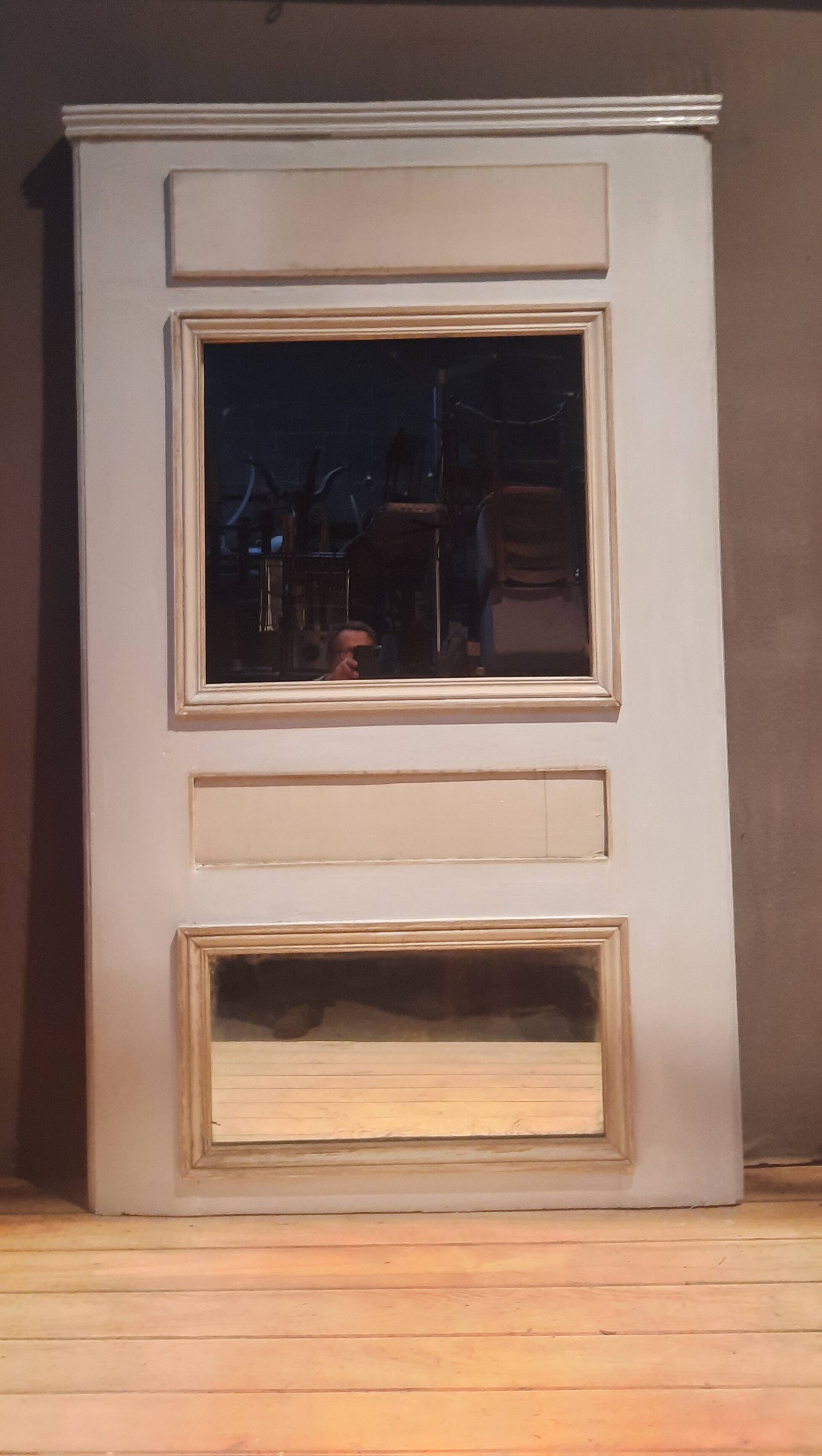 Woodwork trumeau with two mirrors