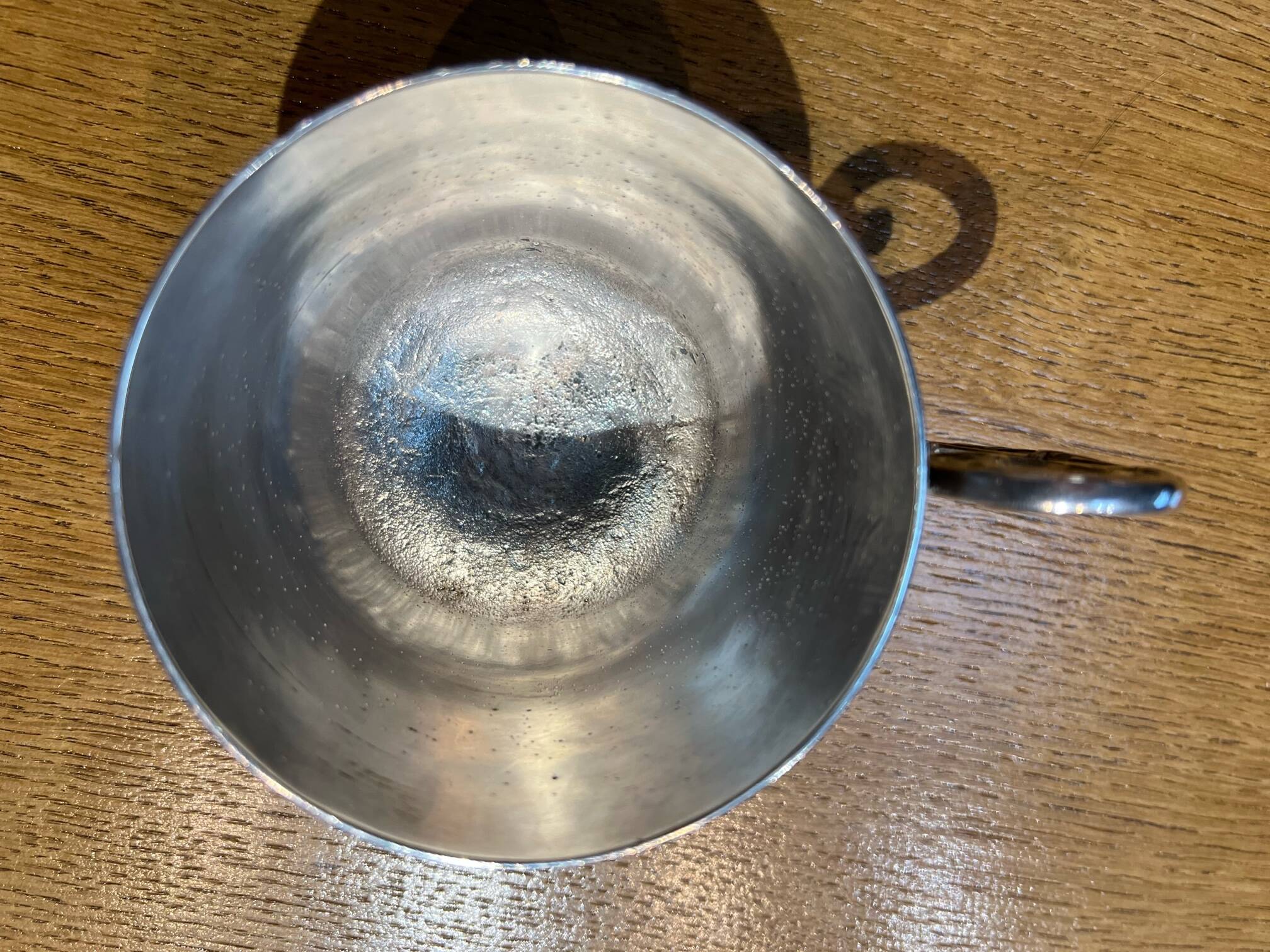 Large silver-plated metal cup Gallia with rooster and goat head hallmarks, numbered.