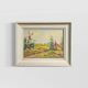 Ancient landscape painting – Oil on canvas framed – Mill and house of cam