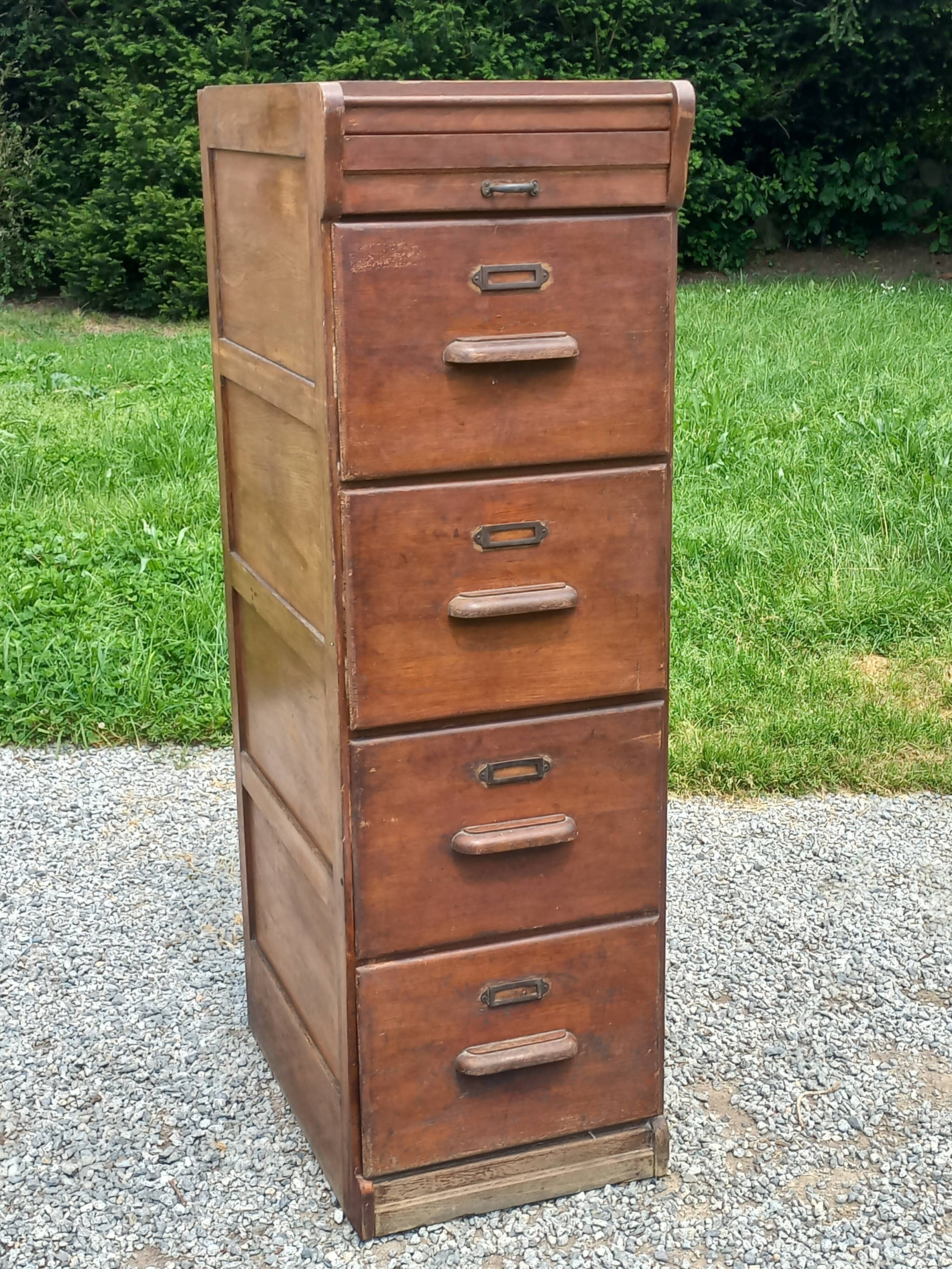 Oak craft cabinet with 5 drawers from the 1930s/1950s