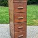 Oak craft cabinet with 5 drawers from the 1930s/1950s