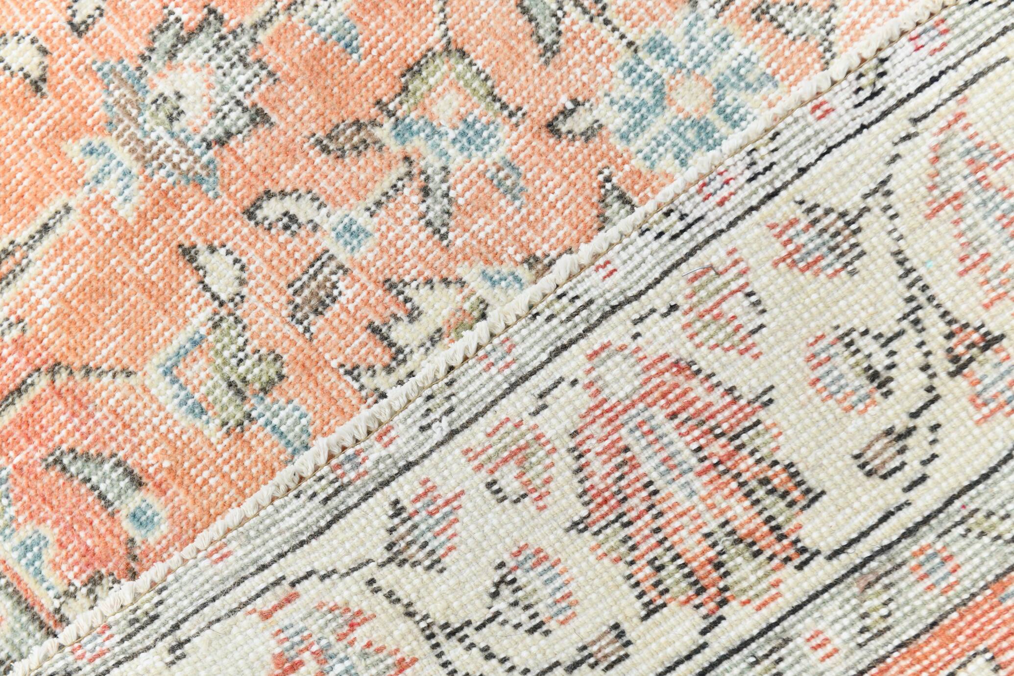 Red & Orange Floral Pattern Persian Rug, 119x200Cm