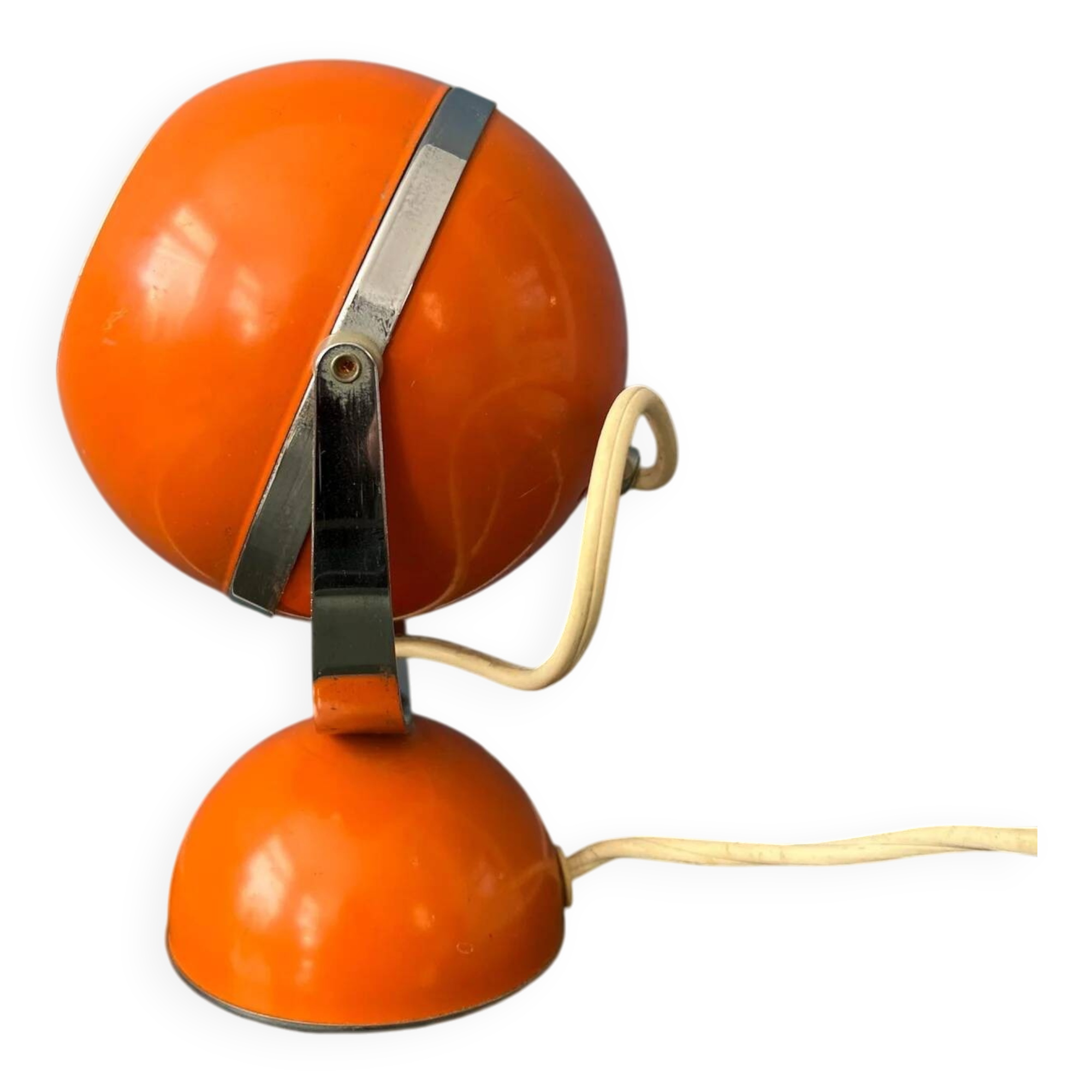 Orange mid-century space age eyeball table lamp