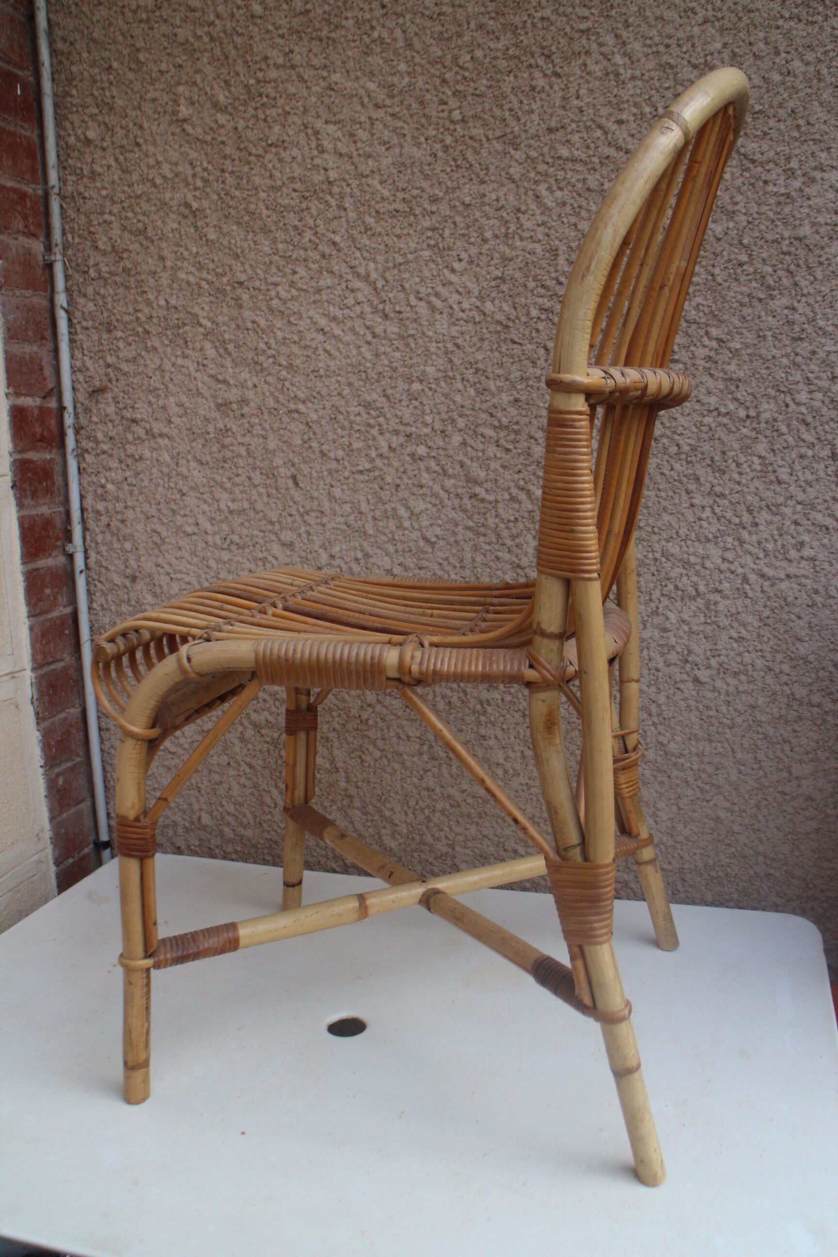 Chaise en rotin 1960