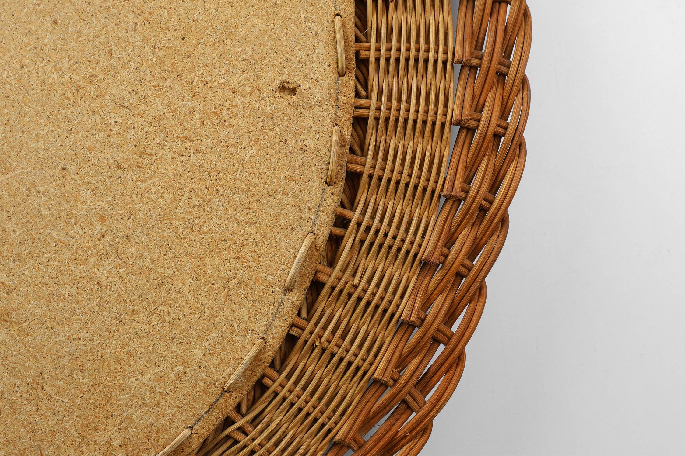 Small mid-century rattan mirror, France 1960s