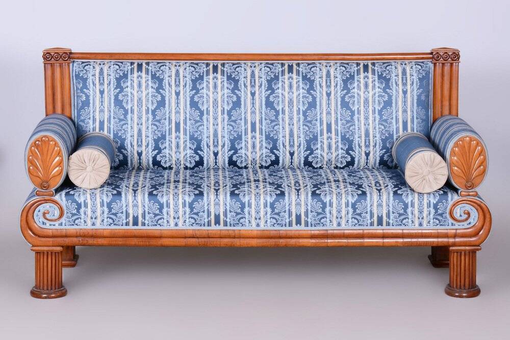 Biedermeier Museum Prague Sofa in Cherry Wood, Czech, 1820s
