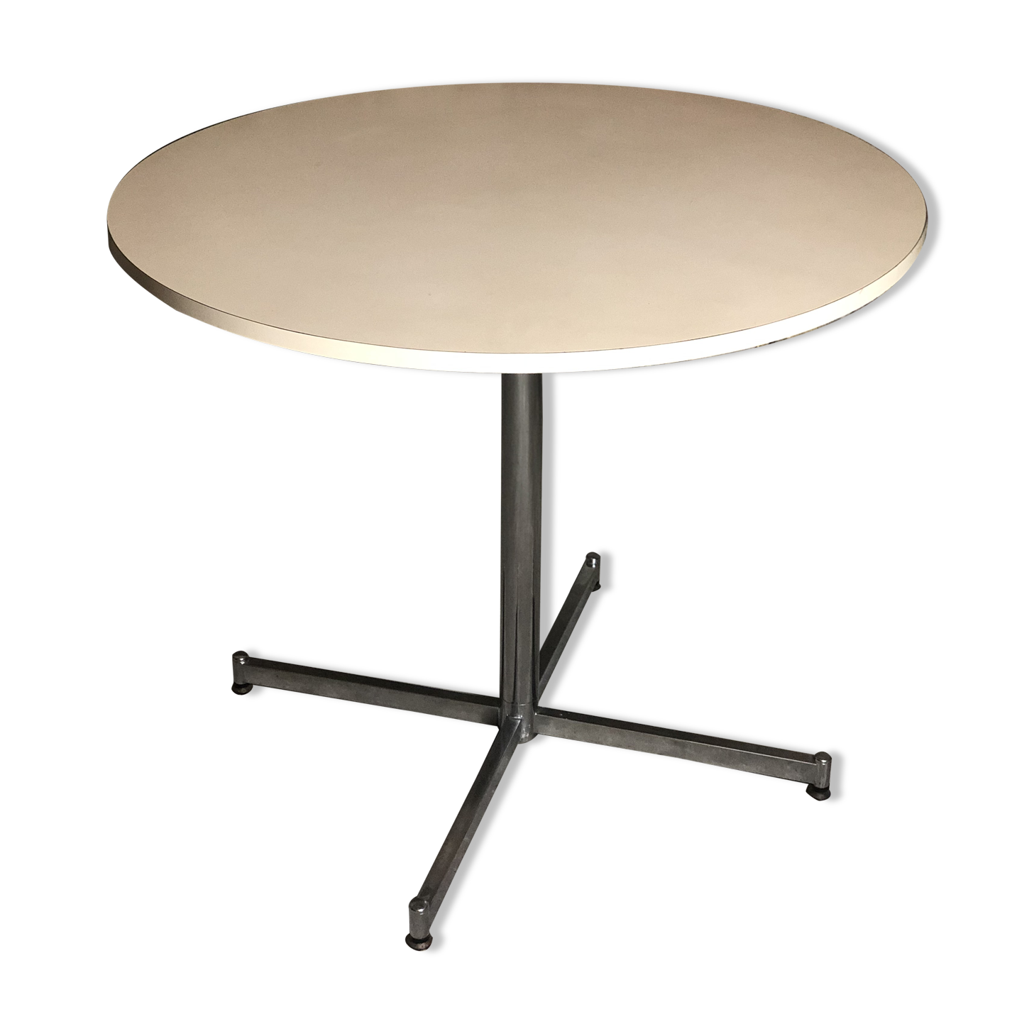70'S vintage chrome round table and chrome feet