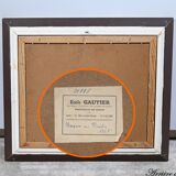 Oil on Wood "Maison en Brière", signed E.gautier – 1955