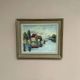 Original Swedish Oil on Canvas – "Houses and Trees", Unknown Artist – Signed, Vintage and Framed – 53.5 x 46 cm (21 x 18 inches)