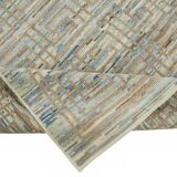 Handwoven Tribal One of a Kind 160 cm x 218 cm Blue Wool Carpet