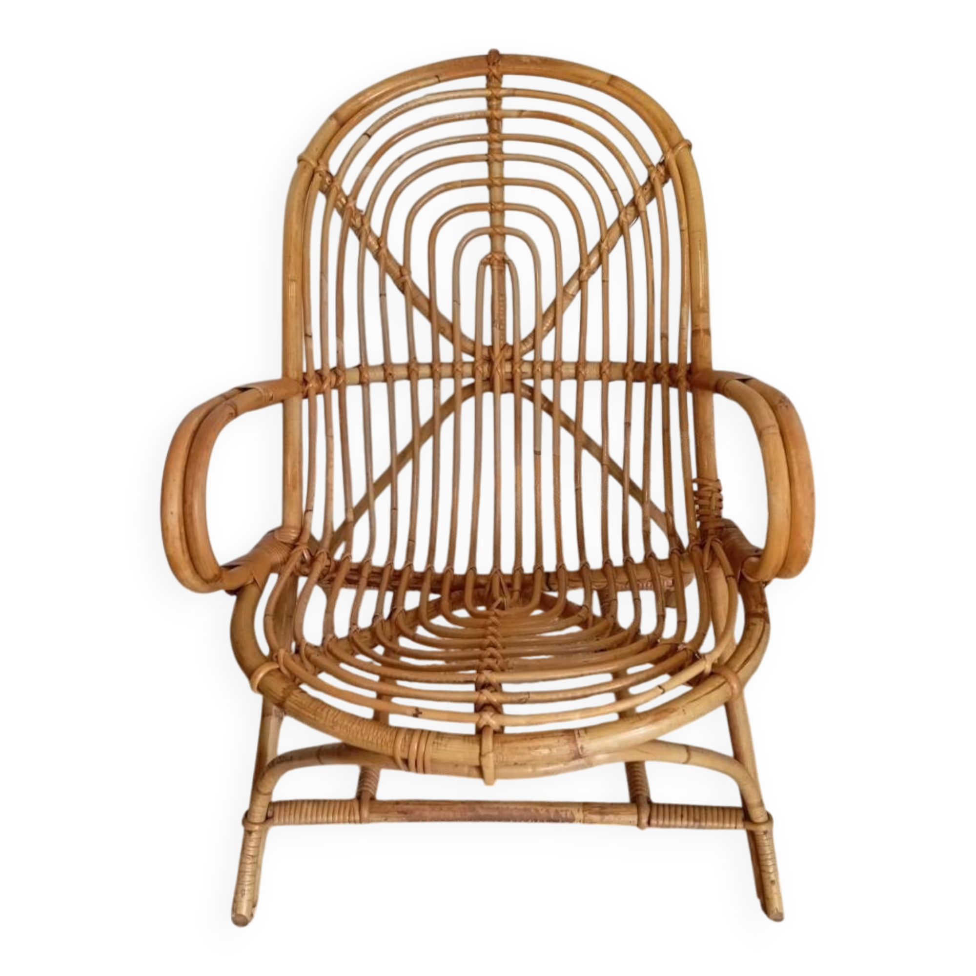 60s rattan armchair