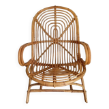 Fauteuil rotin années 60