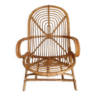 Fauteuil rotin années 60
