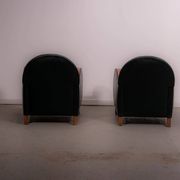 Pair of mid-century leather armchairs, circa 1970, made in Belgium.