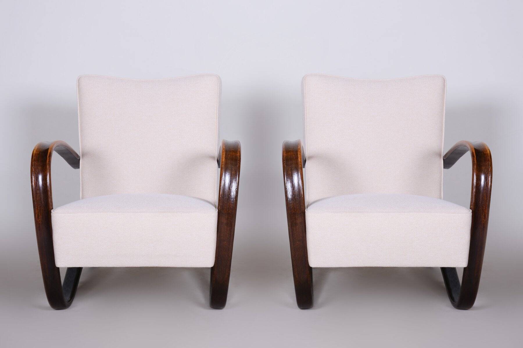 Fauteuils Art Déco H-269 par J. Halabala pour Up Závody, Tchécoslovaquie, années 1930, ensemble de 2