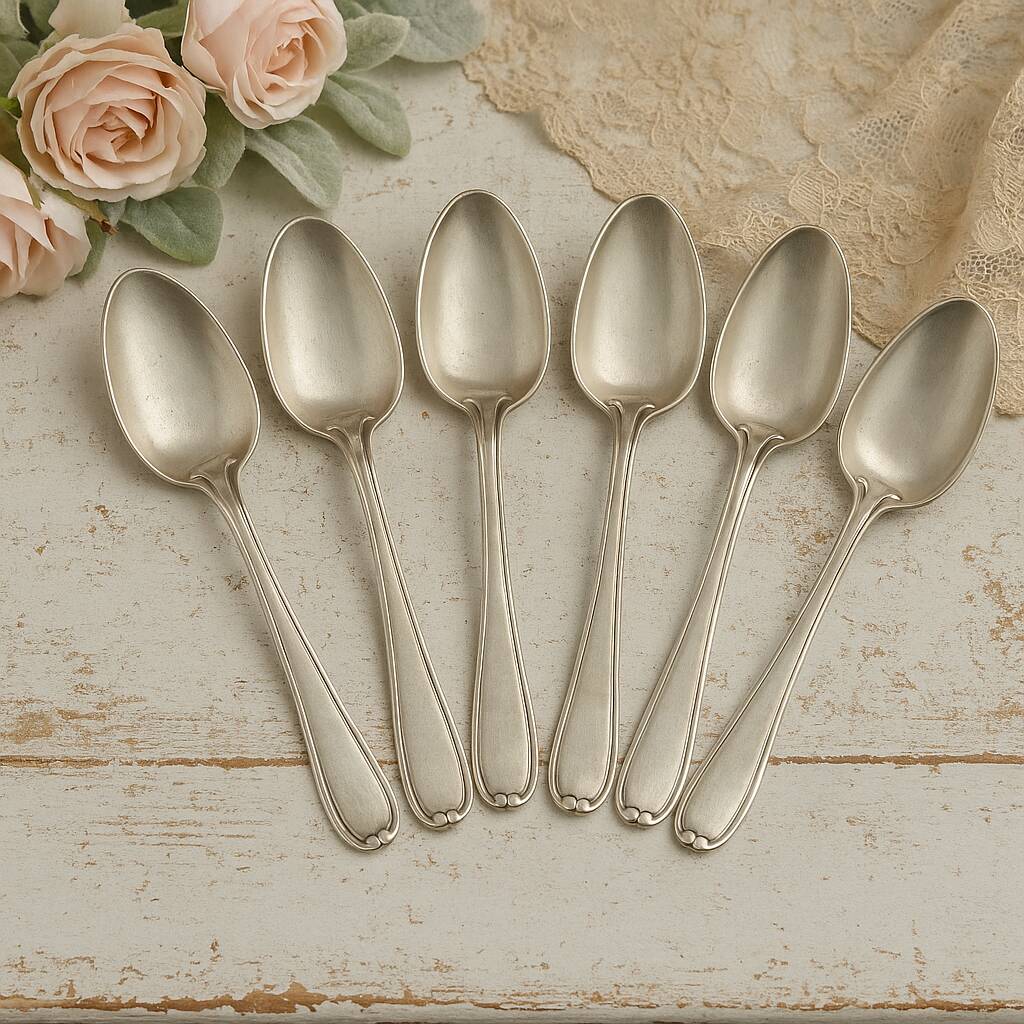 6 silver-plated metal teaspoons PIX 18 microns – France – mid-20th century