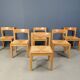 Vintage oak and wicker dining chairs, 1960s