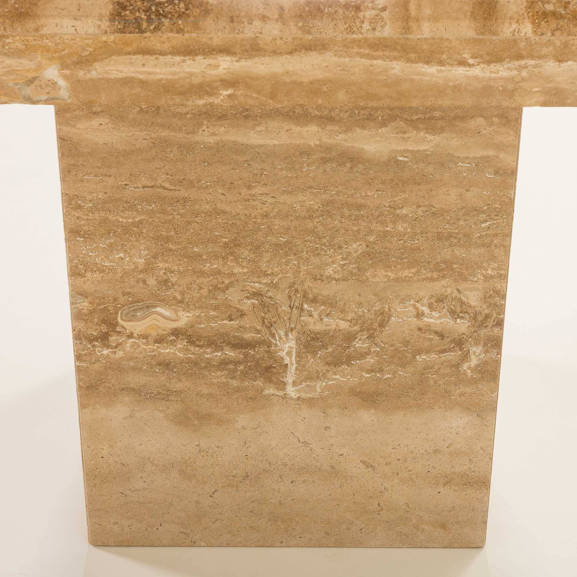 Italian mid century extra large travertine dining table, 1970s