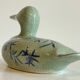 Vintage Blue Ceramic Duck