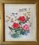 Tableau deux aquarelles sur tissus Chine fleurs et oiseaux cadres XIX°