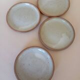 4 grey stoneware tapas plates