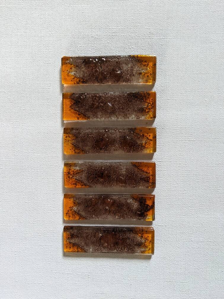 Set of 6 contemporary handcrafted glass paste knife holders