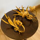 Pair of gilded wall sconces sheaves of wheat