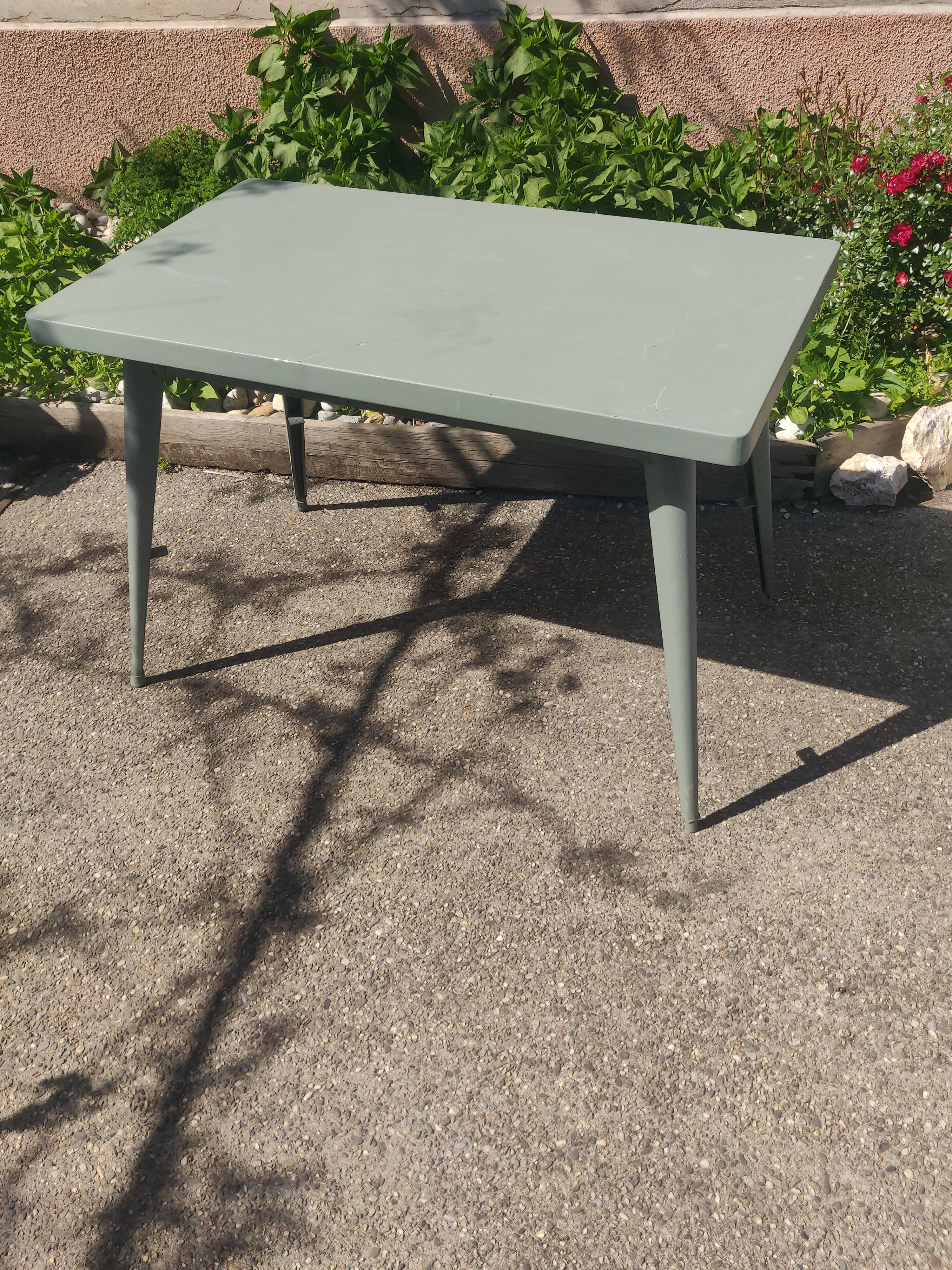 Old table Tolix T55 water green color 110x65