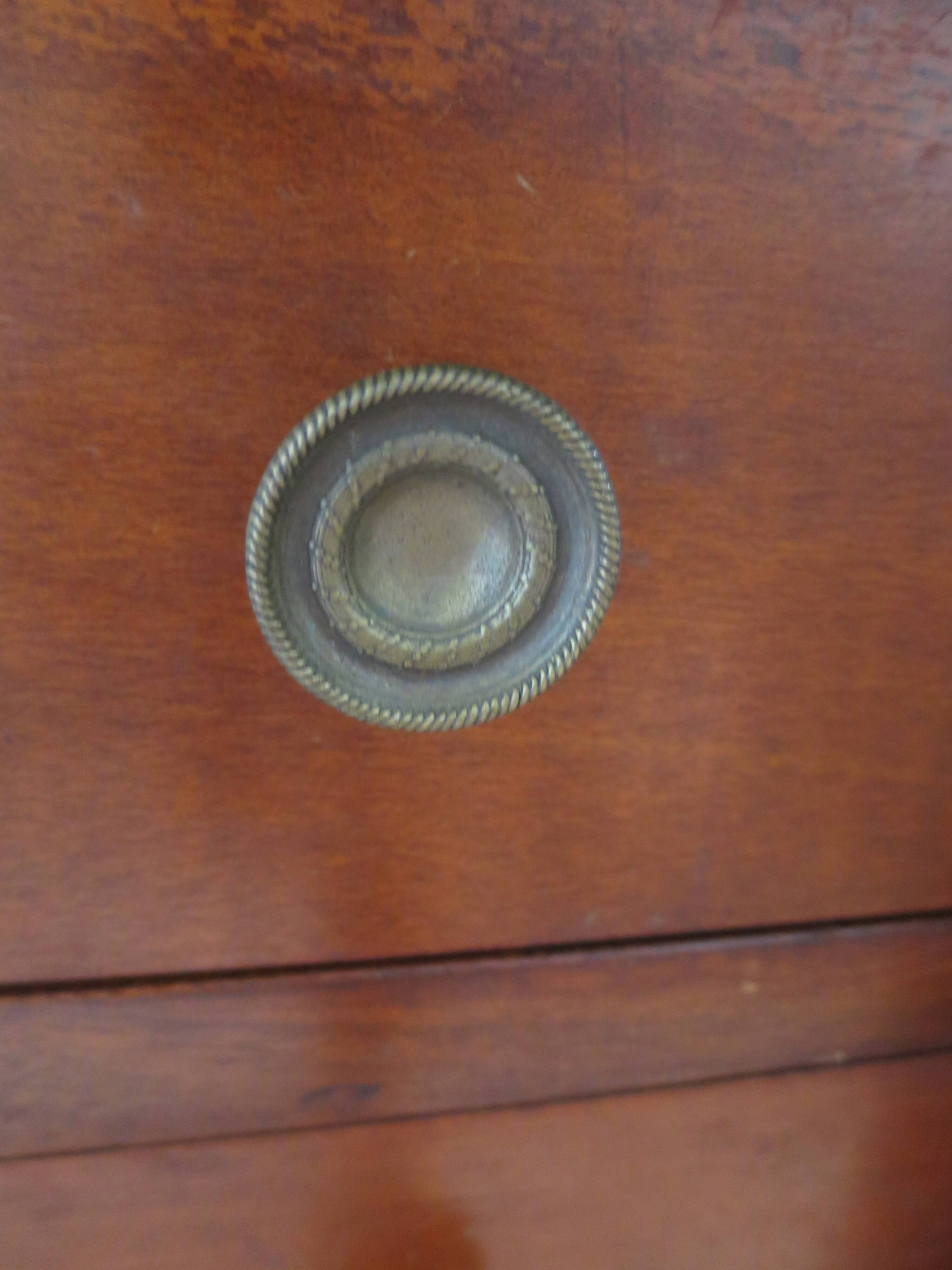 4-drawer chest of drawers - empire style - with detached columns - mahogany-bronze stain