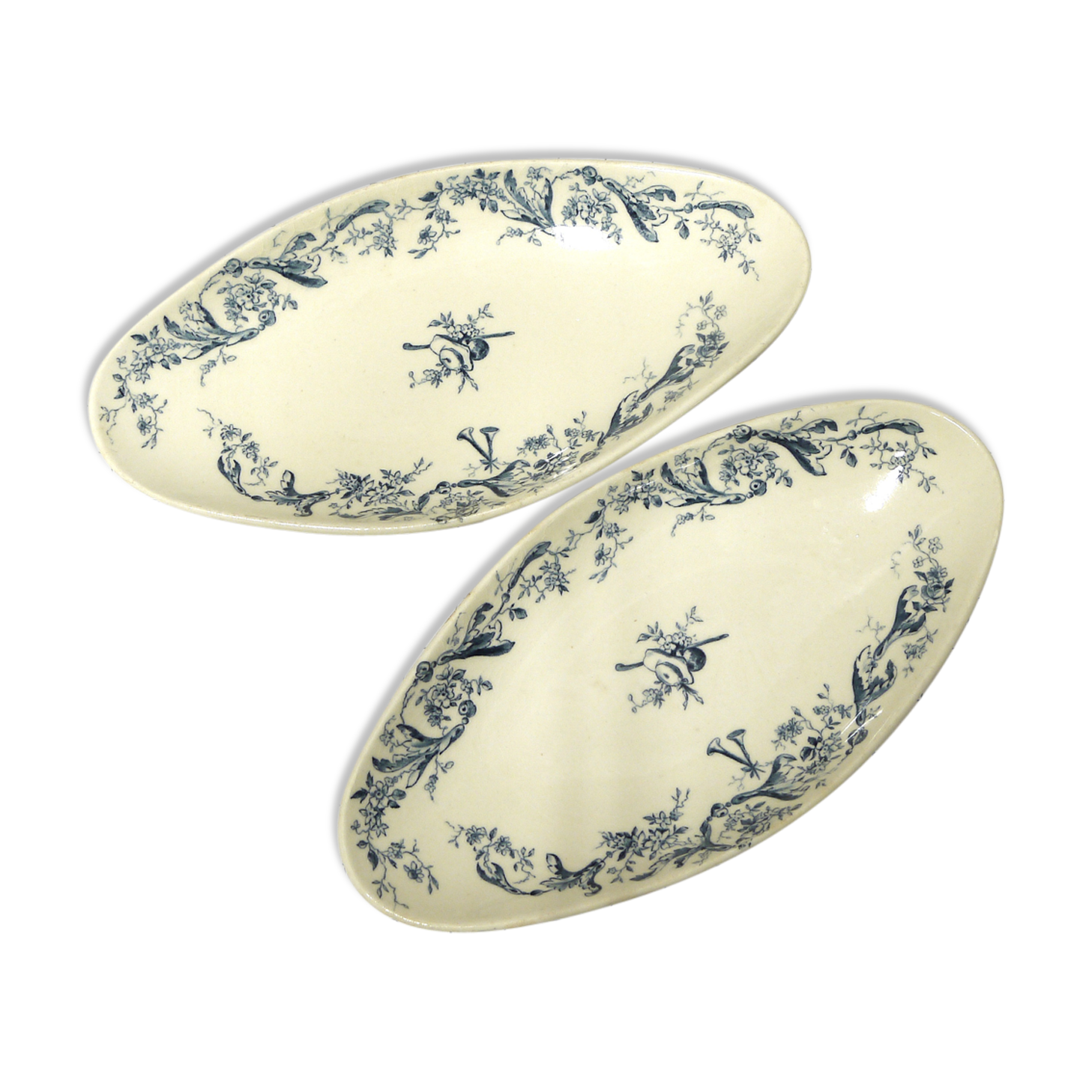 Two dishes in faience of Gien