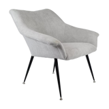 Vintage armchair "Shell", upholstered, Germany, 60s, grey fabric