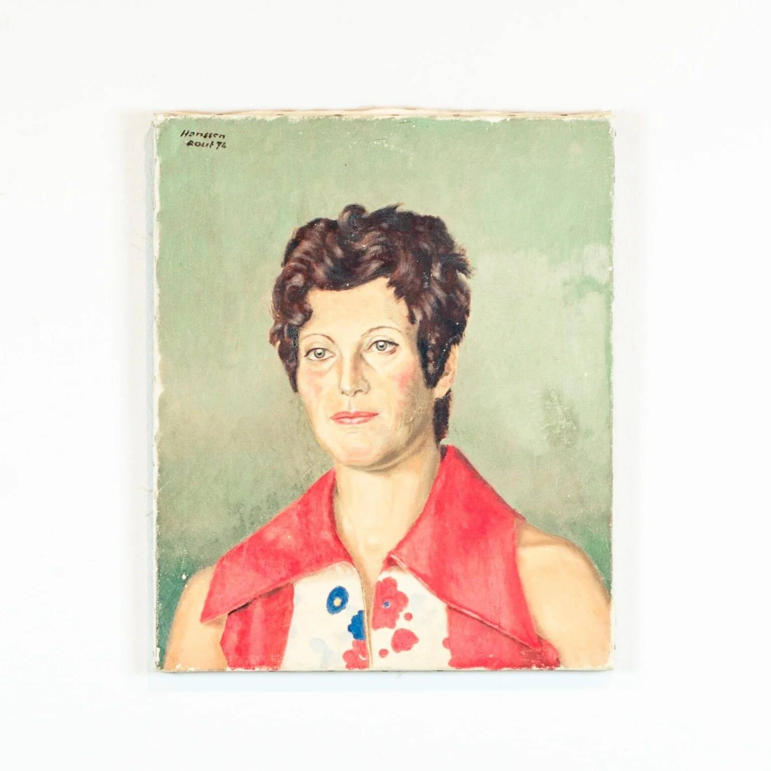 Portrait of a woman in the style of the 70s.