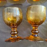 Amber bubble foot glasses
