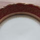 Bavarian porcelain dessert plate, garnet and gold floral rinses