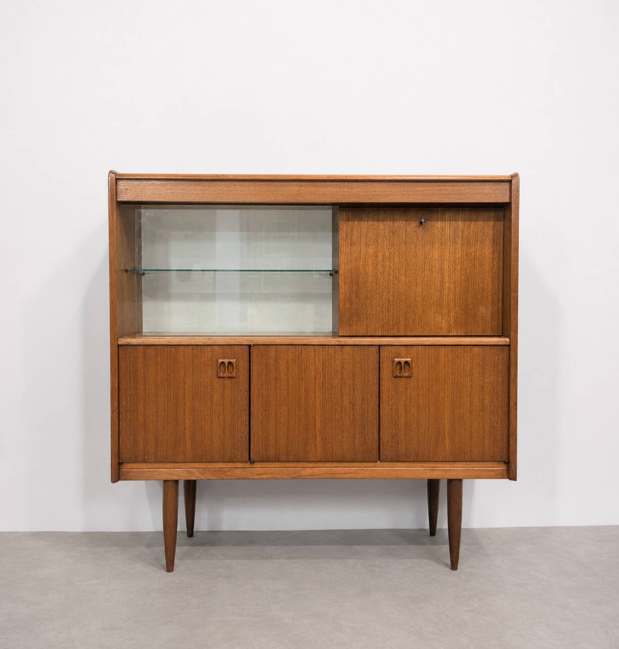 Vintage Scandinavian highboard in teak, 1960s.