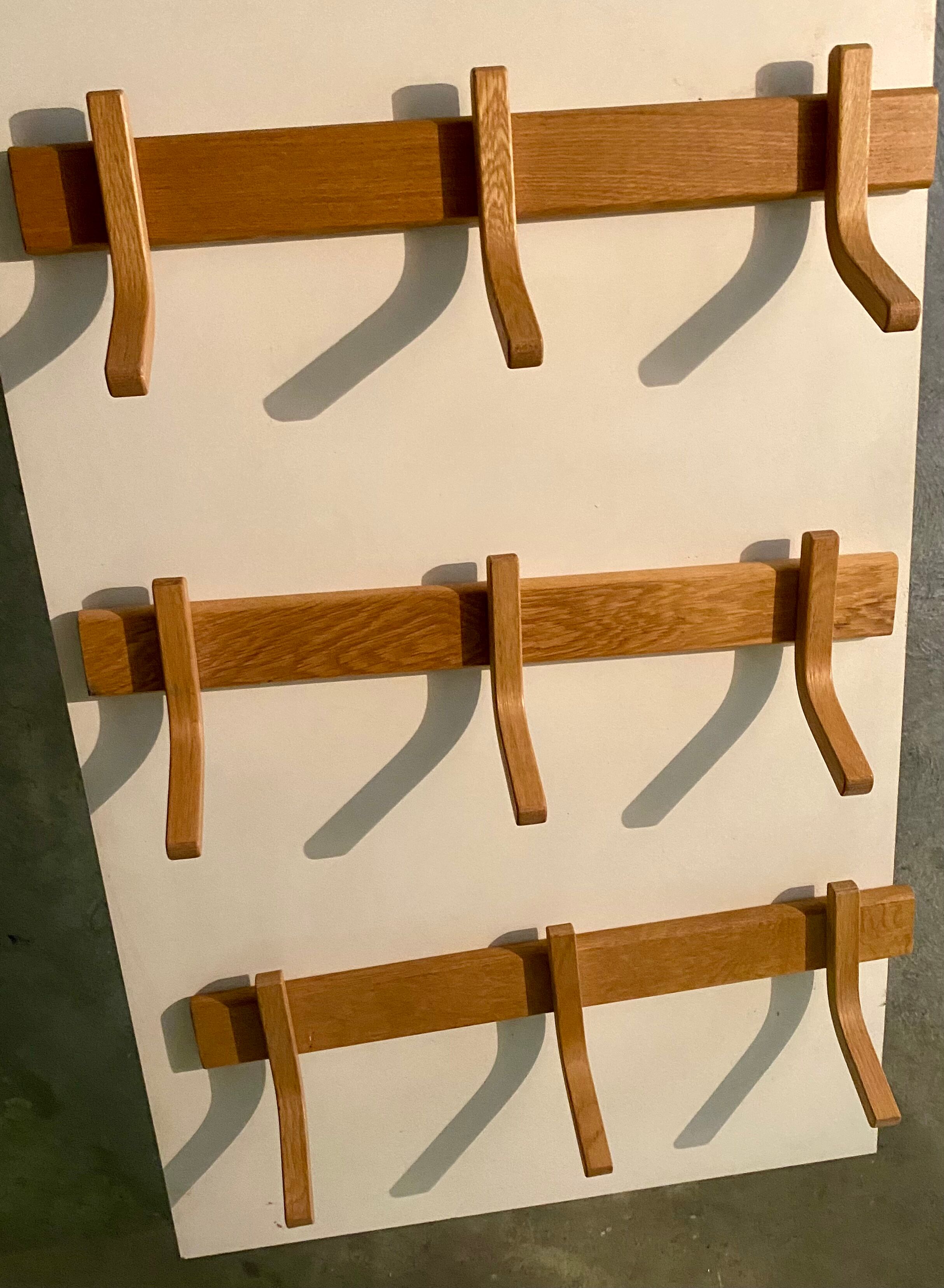 Wooden wall coat rack