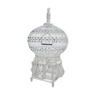 Sidibousaid Tunisian White and Blue Birdcage Authentic Decorative Article