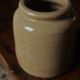 Grey beige round glazed stoneware pot