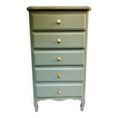 Wooden chest of drawers with golden handles