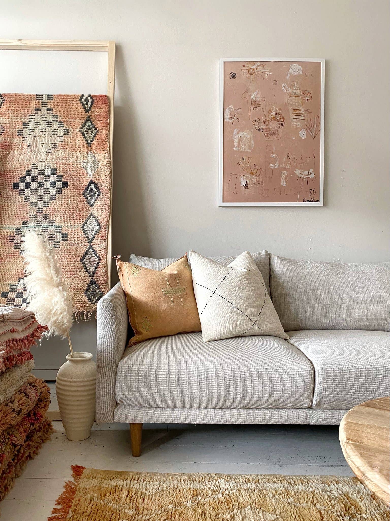 Berber cushion blessed Ouarain cotton