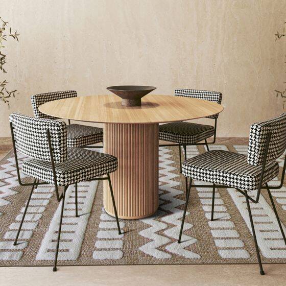 Contemporary geometric beige jute rug 80x150 cm