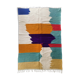 Moroccan Berber Kilim carpet ecru with colorful flats 290x179cm