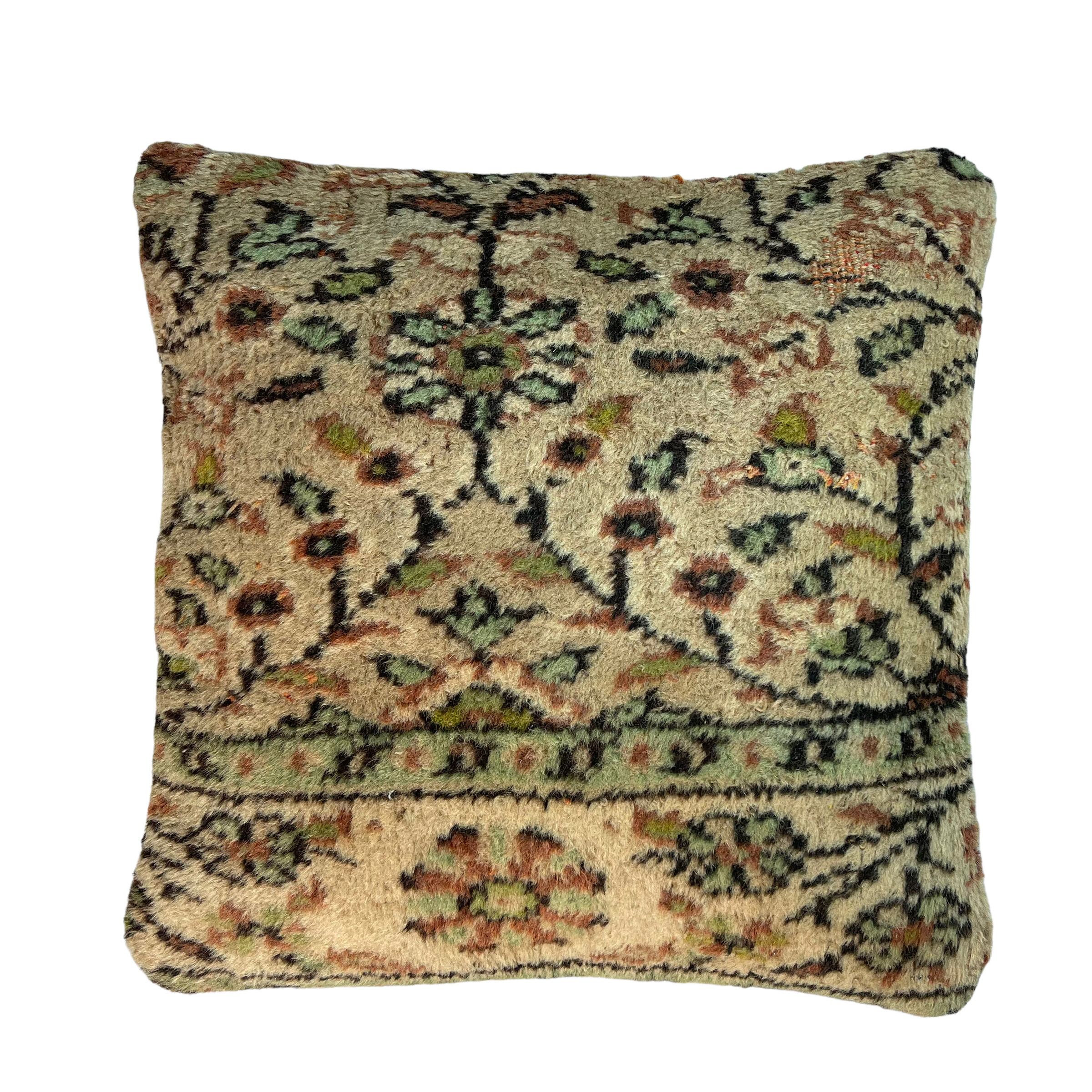 Vintage turkish hand knotted cushion cover , 45 x 45 cm